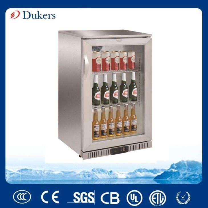 Dukers 138L Mini Single Door Stainless Steel Back Bar Cooler, Beer bottle  Cooler