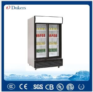 Dukers 1000L Upright Showcase Cooler With Sliding Door