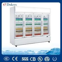 2000 Liter 4 Door Showcase Freezer Supermarket Fan Cooling Fridge