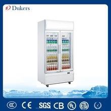 Dukers 400L Fan Cooling Glass Door Display Chiller Upright Freezer