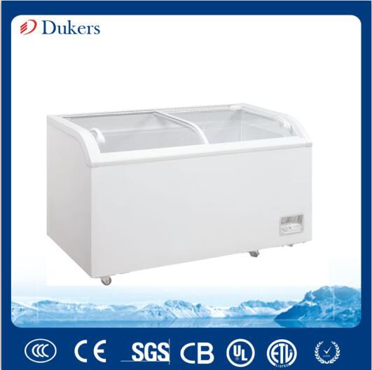 700L Curved Glass Door Showcase Freezer,supermarket Meat Display Freezer,refrigerator