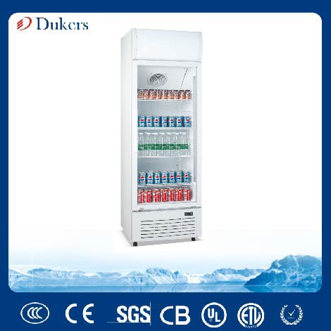1 Door Fan Cooling Plastic Liner Upright Showcase