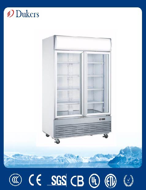 Double Glass Door Display Freezer 1000 Liter LD-1000F commercial cooler