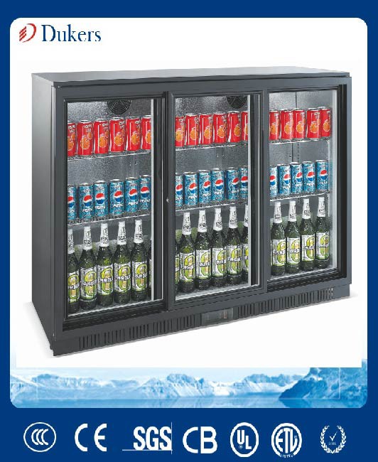 Dukers 330L Sliding Door Back Bar Cooler 3 Doors Beer Freezer