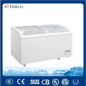 700L Curved Glass Door Showcase Freezer,supermarket Meat Display Freezer,refrigerator