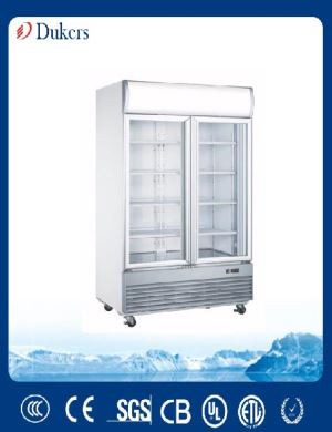 Double Glass Door Display Freezer 1000 Liter LD-1000F commercial cooler