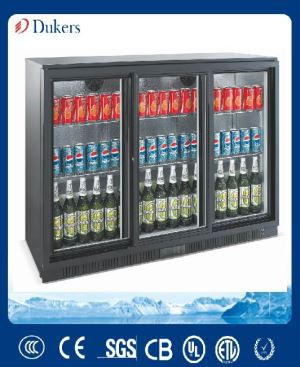 Dukers 330L Sliding Door Back Bar Cooler 3 Doors Beer Freezer