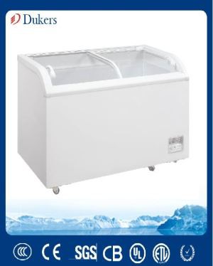 Curved Glass Door Chest Freezer