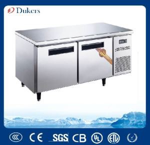 T14F 2 Door AIR Cooling Countertop Freezer Kitchen Worktable Refrigerator -18~-10℃