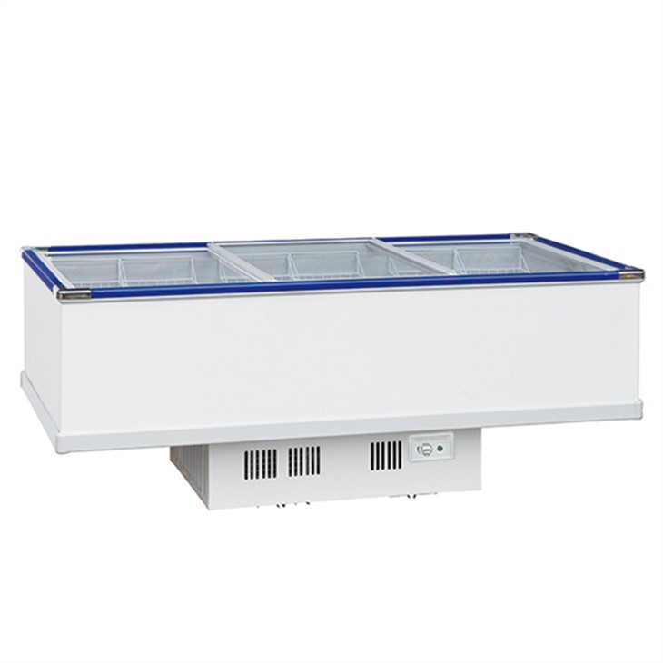 530L Sliding Glass Door Island Freezer,meat Freezer,kitchen Refrigerator