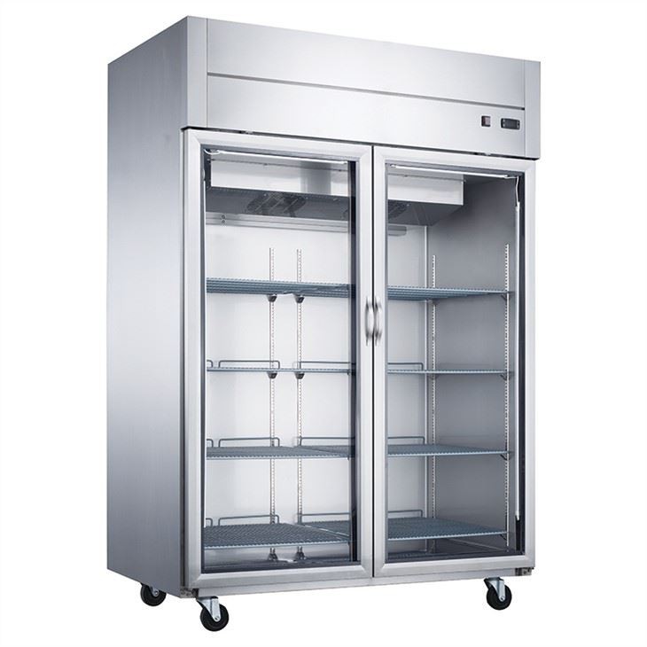 Galss Door Stainless Steel Commercial Kitchen Refrigerator Upright Freezer