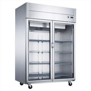 Galss Door Stainless Steel Commercial Kitchen Refrigerator Upright Freezer