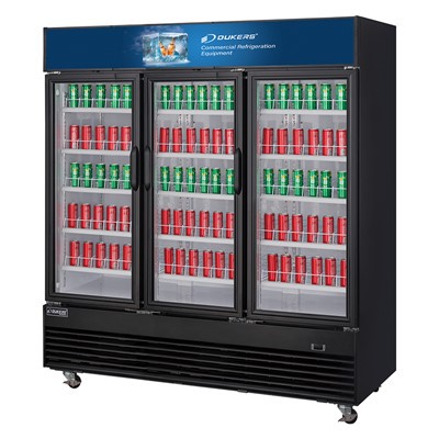 Dukers Three Door Glass Refrigerator
